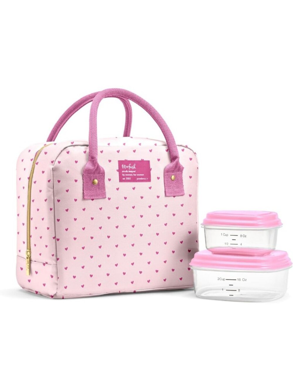Insulated Large Lunch Bag for Women - Leak-Resistant, Stain-Resistant, Pink